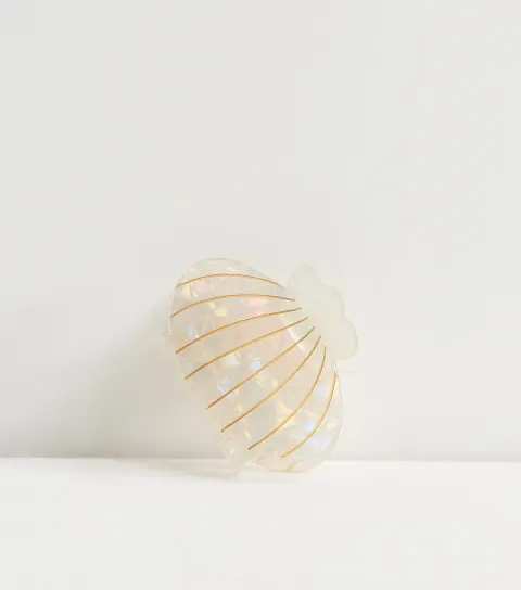 Cream Pearlised Shell Hair Claw Clip