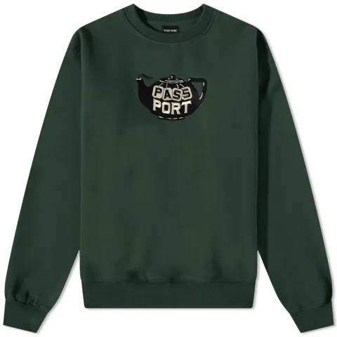 Pass-Port Tea-Pot Embroidery Crew Sweat