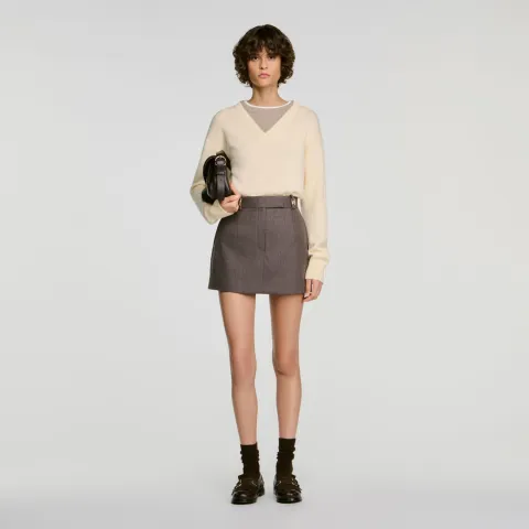 SANDRO Wool skort