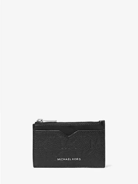 Hudson Logo Embossed Leather Card Case