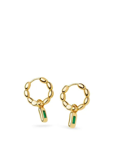 Missoma Molten Gemstone Charm Hoop Earrings