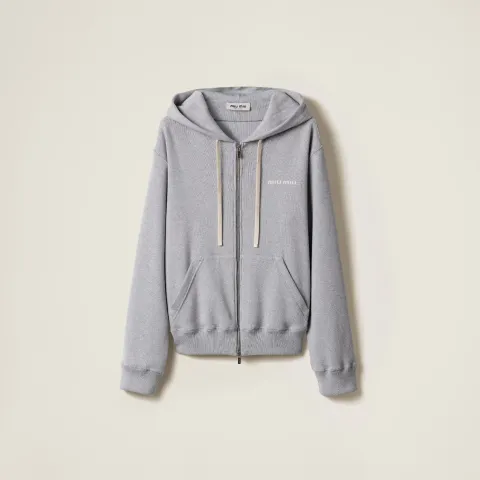 Cotton fleece zipper hoodie