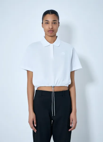 Cropped Drawstring Polo Shirt