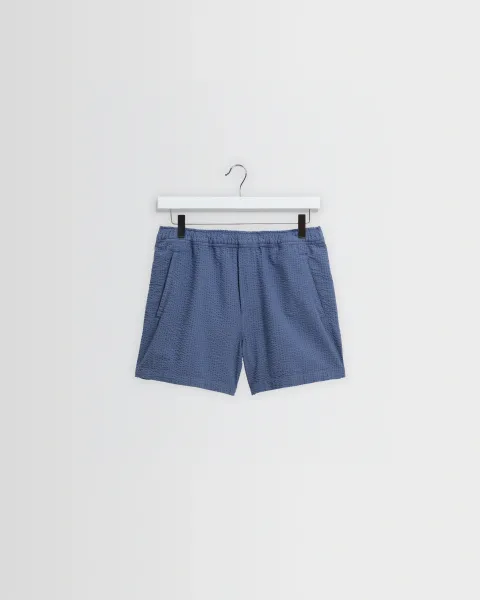 Mescal - Blue Cotton Seersucker Shorts