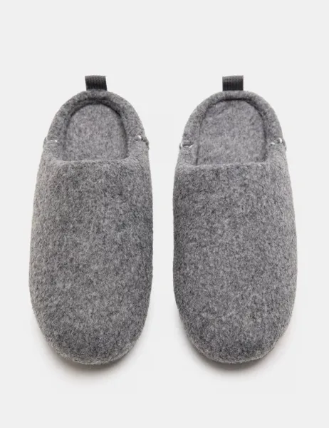 Marks & Spencer Felt Back Tab Mule Slippers Dark Grey