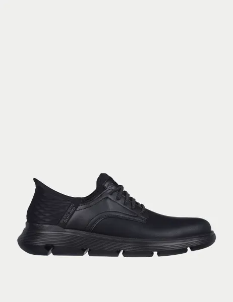 Skechers Wide Fit Garza Gervin Leather Slip-ins Wide Fit Shoes Black