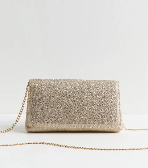 Gold Diamant?� Embellished Chain Shoulder Bag