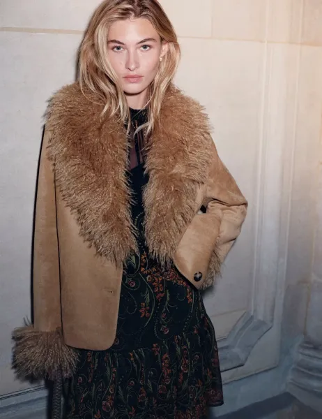 Per Una Faux Fur Collar Suedette Jacket