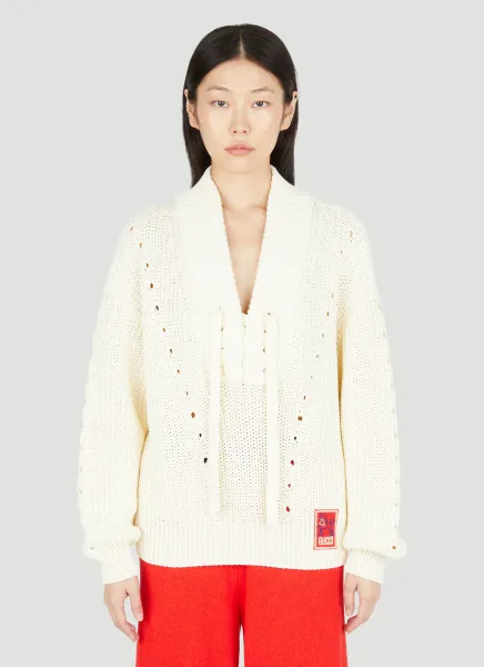 Lace-Up Knit Sweater