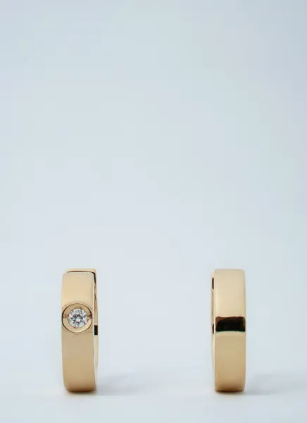 Bezel Diamond Hoops