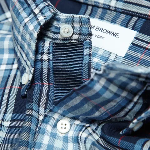 Classic Button Down Grosgrain Placket Flannel Shirt