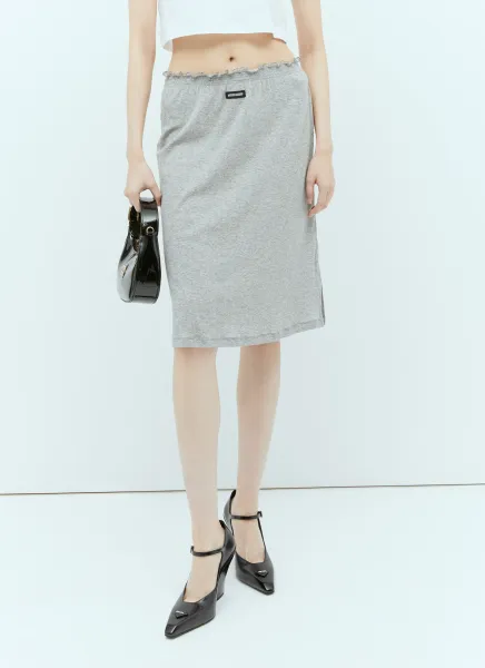Logo Patch Midi Skirt