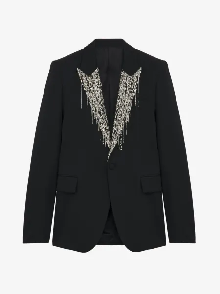 Crystal Embroidery Single-breasted Jacket