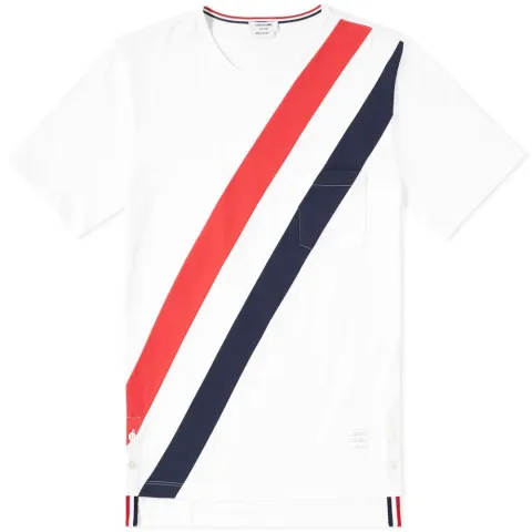 Diagonal Stripe Pocket Tee
