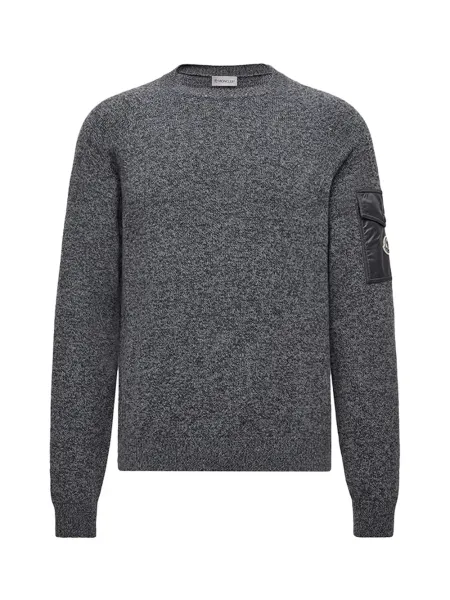 Men Mouliné Sweater D. grey