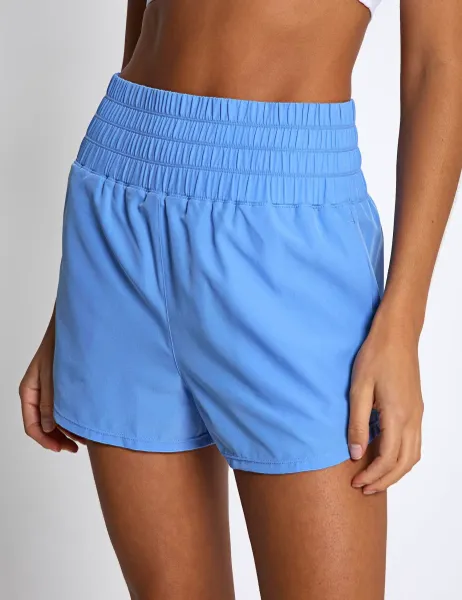 Lilybod Bronte Woven High Waisted Running Shorts Light Blue