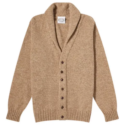 Jamieson's of Shetland Elbow Patch Shawl Collar Cardigan
