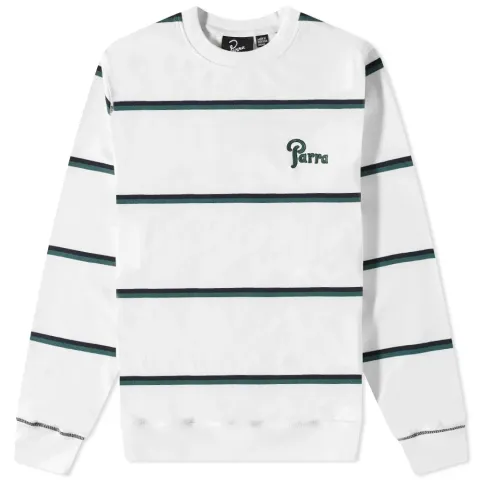 Fancy Logo Stripe Crew Sweat