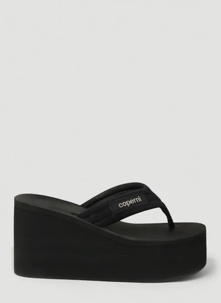 Logo Print Wedge Sandals