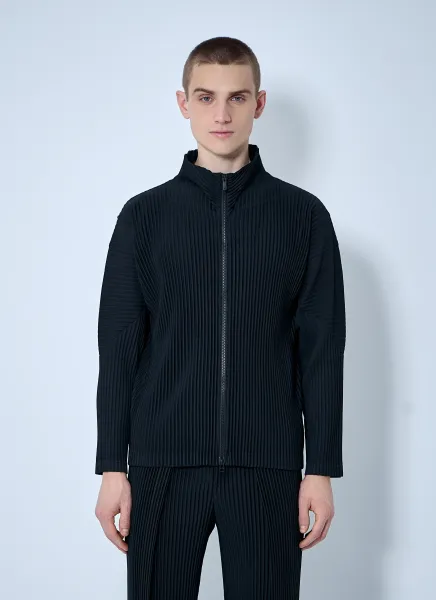 Pleated ZIp-Up Shirt