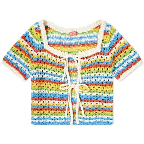 Drew Blue Short Sleeve Knit Cardigan