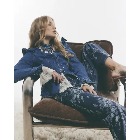River Island Frill Victoriana Denim Jacket