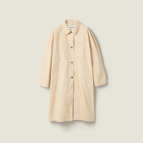 Old gabardine single-breasted trench coat