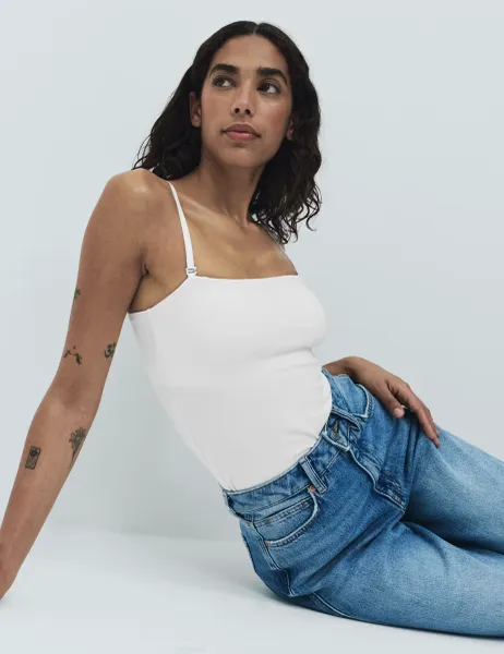 Marks & Spencer Cotton Rich Secret Support Bandeau Multiway Vest White