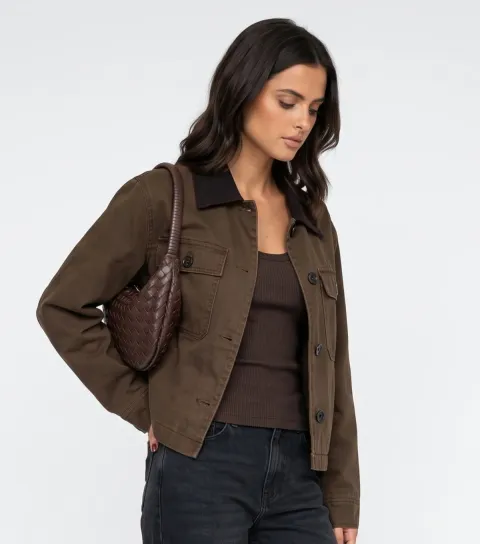 Urban Bliss Women's Brown Wax Barn Jacket