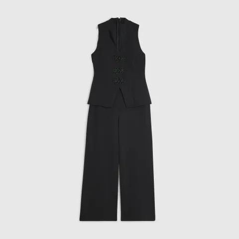 River Island Petite Frogging Waistcoat Jumpsuit