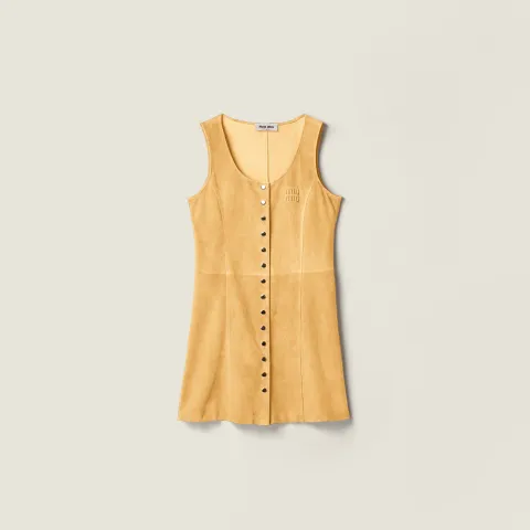 Waxed suede dress