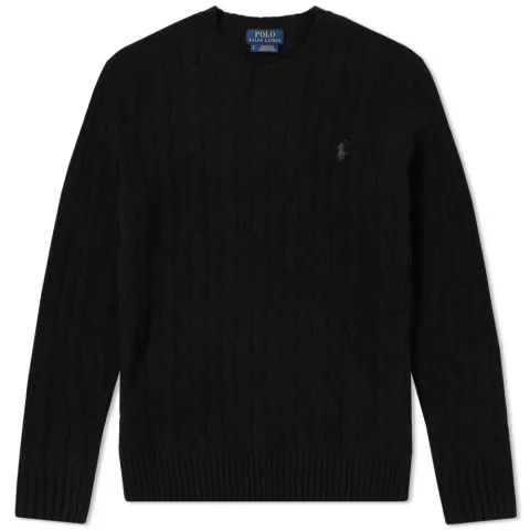 Merino Blend Cable Crew Knit