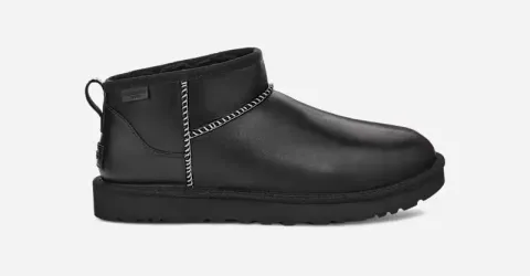 Classic Ultra Mini Leather Regenerate Boot, Leather/Polyester/Wool