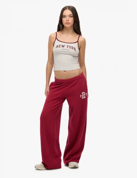 Superdry & Co Pure Cotton Wide Leg Joggers Red