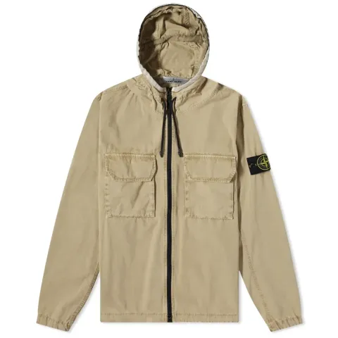 Garment Dyed Hooded Shirt Jacket
