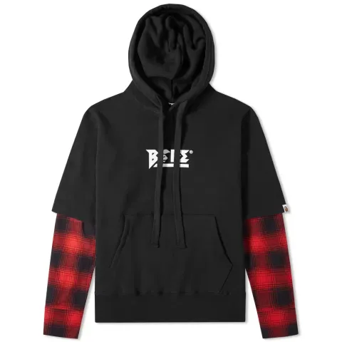 Layered Sleeve Wide Pullover Hoodie