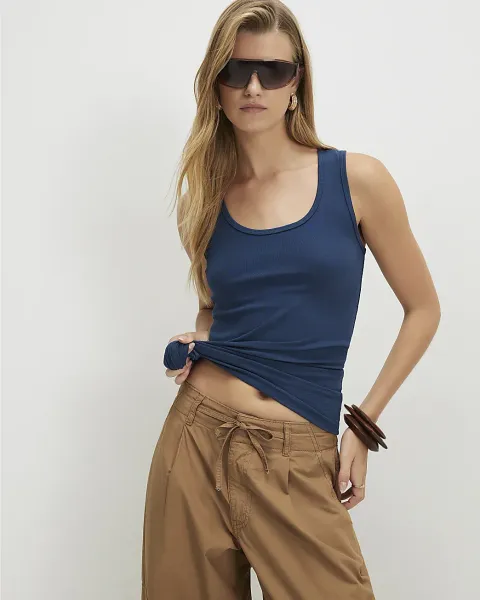 River Island Cotton Blend Scoop Neck Vest Top