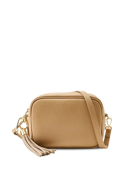 Tassel Tan Leather Crossbody Bag