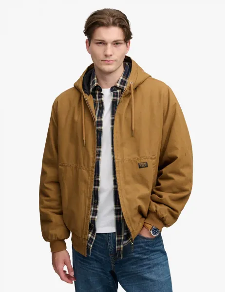 Superdry & Co Hooded Bomber Jacket Brown