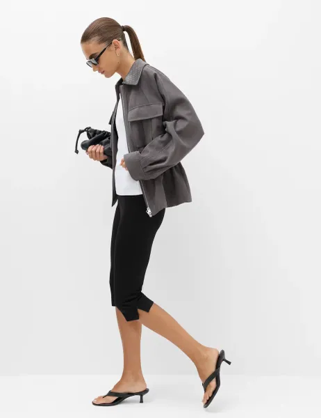 Marks & Spencer Split Hem Cropped Leggings Black