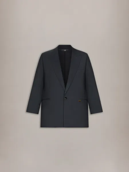 SINGLE-BREASTED TUXEDO JACKET - BLACK