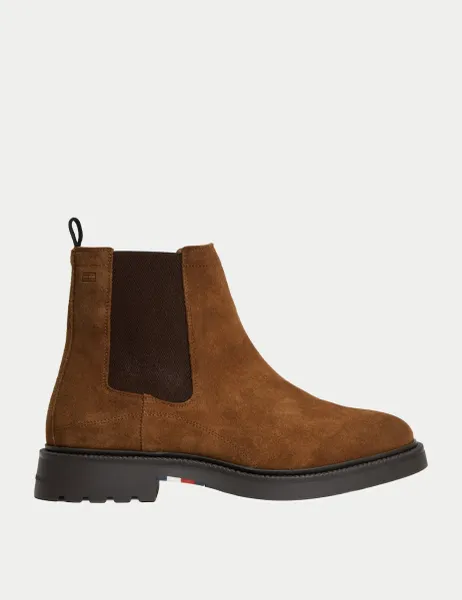 Tommy Hilfiger Casual Suede Chelsea Boots Tan