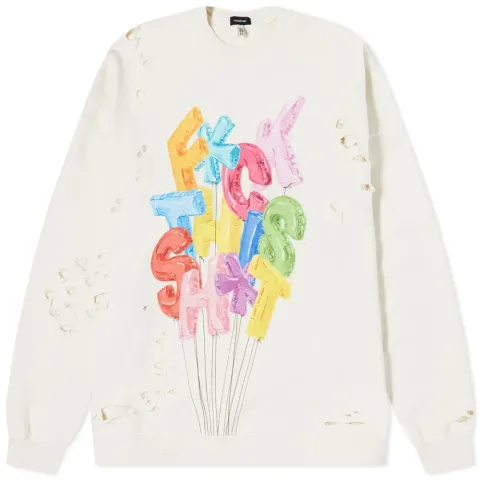 Oversized Crewneck Sweat With Front Print
