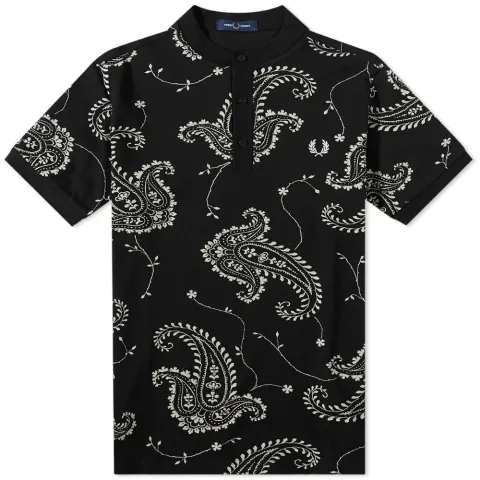 Paisley Print Henley Polo