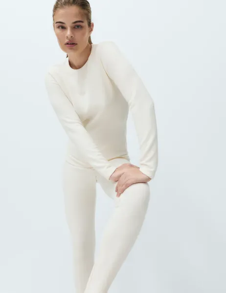 Marks & Spencer Heatgen Maximum Thermal Crew Neck Top Light Cream