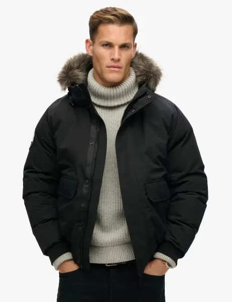 Superdry & Co Hooded Padded Bomber Jacket Black