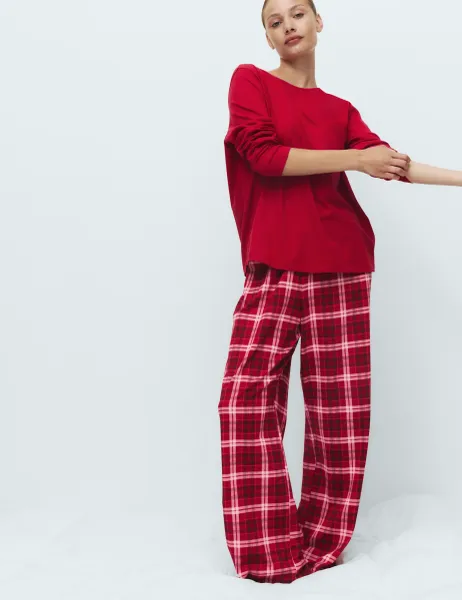 Marks & Spencer Pure Cotton Printed Pyjama Set Red Mix