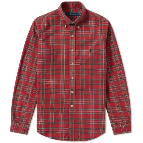 Custom Fit Button Down Check Oxford Shirt