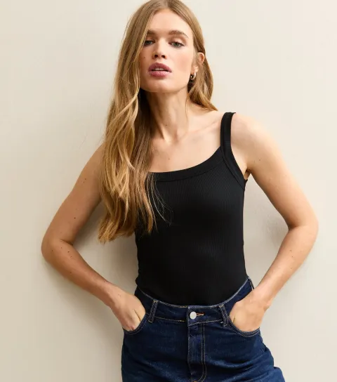 Women's Black Scoop Neck Bodysuit