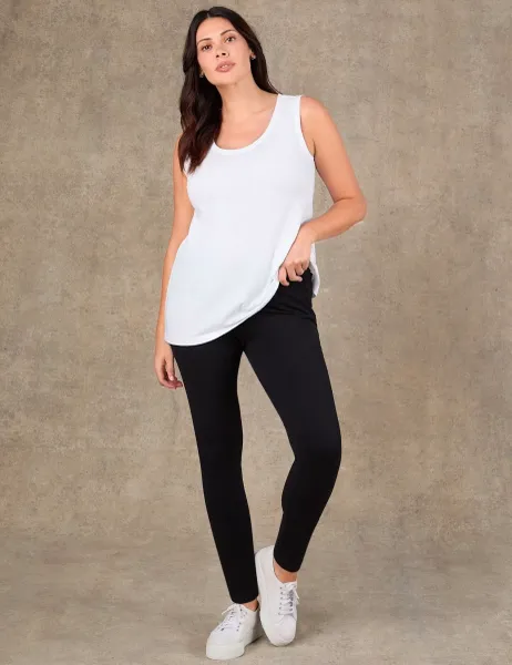 Live Unlimited London Pure Cotton Scoop Neck Vest White